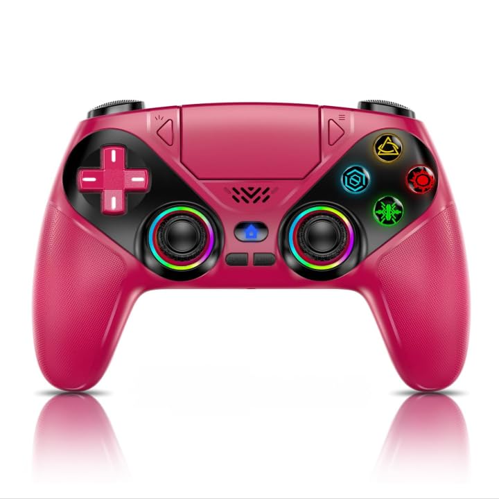 Lapezei RGB Wireless Controller für PS5/Slim/Pro/PC, Gamepad mit Rücktasten, Turbo, Makro, Lautsprec