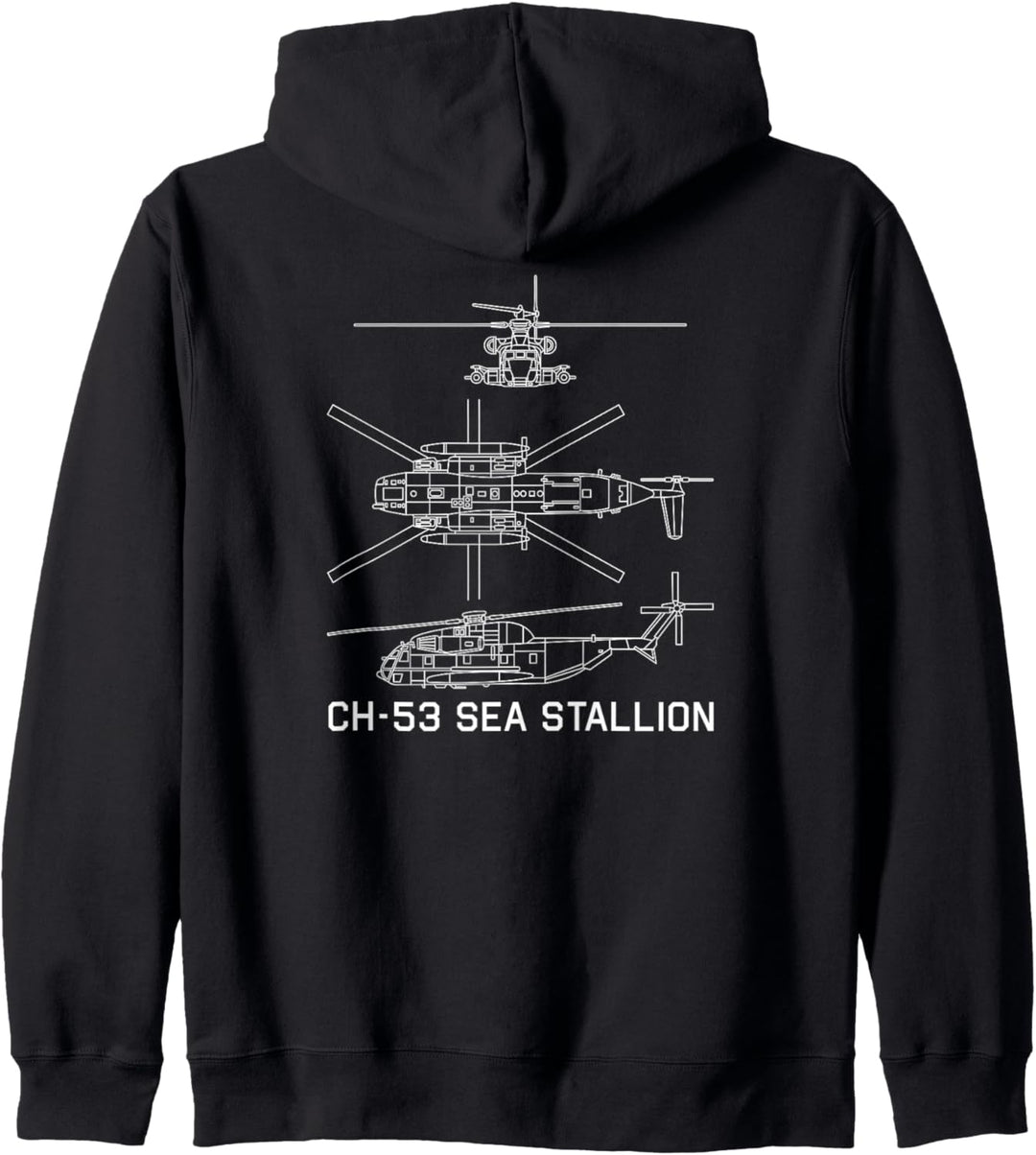 CH-53 Militärhubschrauber Blaupause Kapuzenjacke