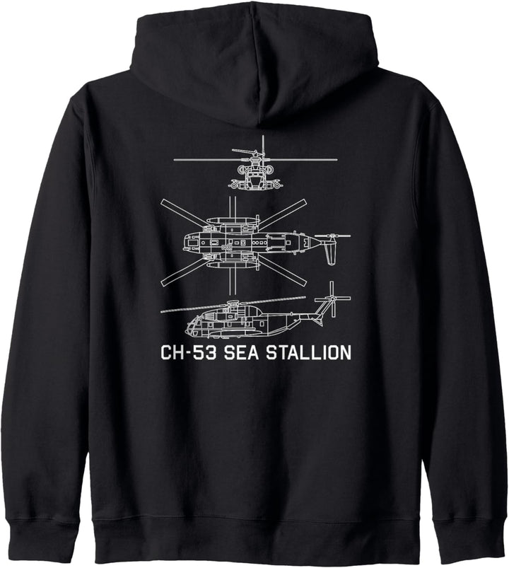 CH-53 Militärhubschrauber Blaupause Kapuzenjacke