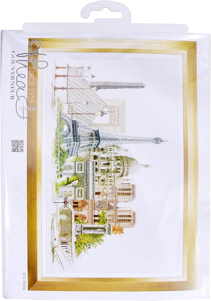 Thea Gouverneur - Kreuzstich-Set - Paris - Leinen - 36 Count - Für Erwachsene - 472, Paris
