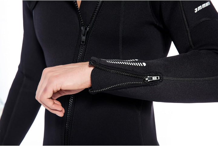 ZCCO Ultra-Stretch-Neoprenanzug, 3 mm, Frontreissverschluss, Ganzkörper-Tauchanzug, einteilig, für M