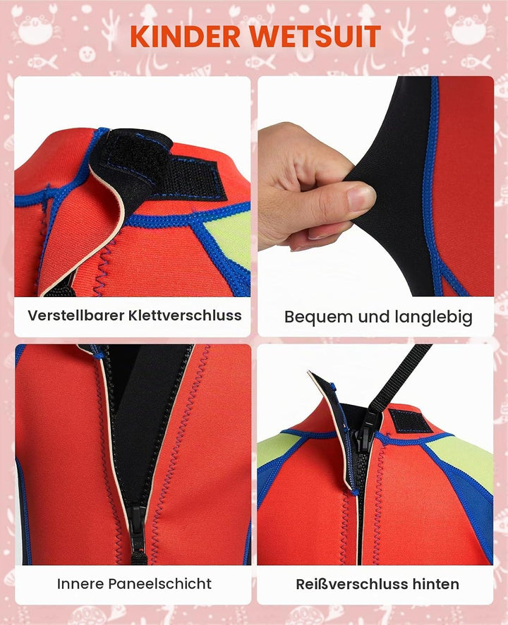 Gogokids Kinder Neoprenanzüge - Jungen Mädchen Rash Guard Einteiler Thermische Badeanzüge 2.5mm Neop