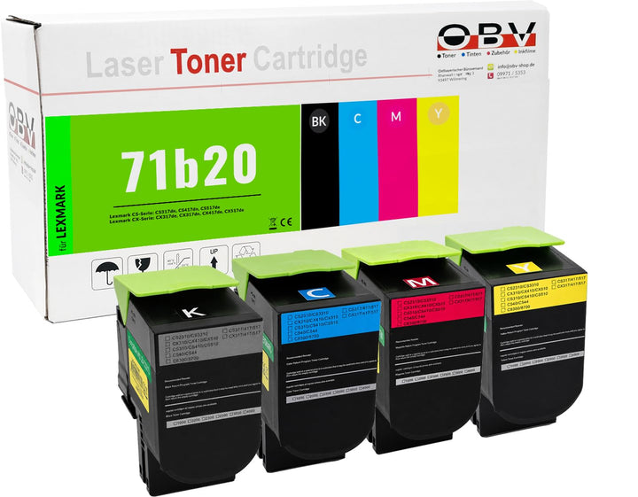 OBV 4X Toner kompatibel mit Lexmark CS317 CS317dn CS417 CS417dn CS517de cx317 CX317dn cx 417 CX417de