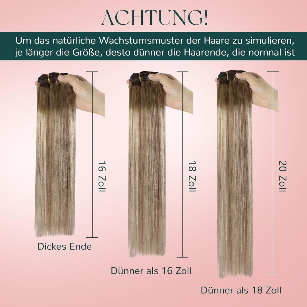 Easyouth Balayage Clip in Echthaar Extensions Blond Clip in Extensions Echthaar Remy Clip in Extensi