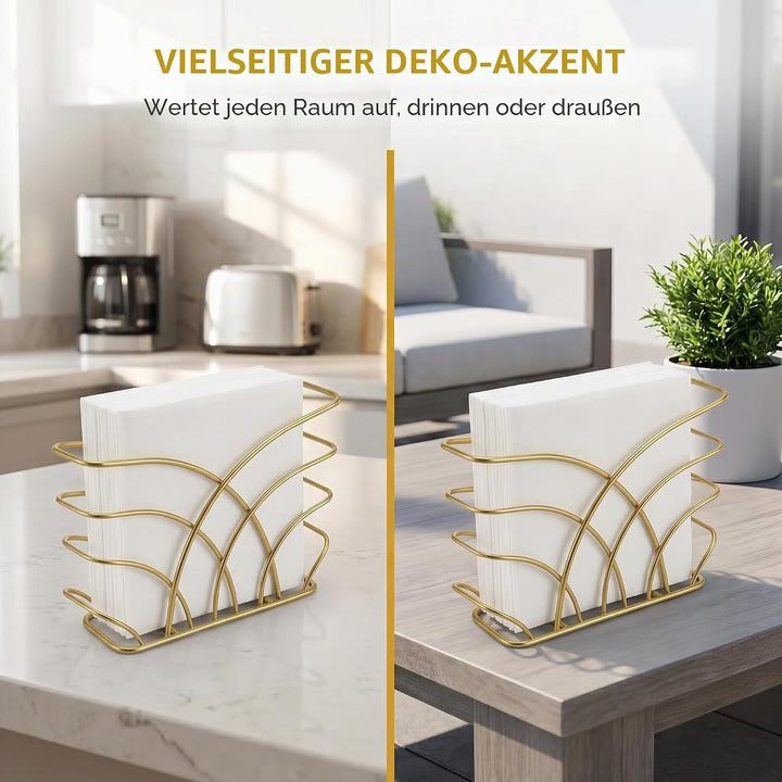 Goldfarbener Serviettenhalter für Tisch, moderner Esstisch, Dekoration, Serviettenhalter für Küchent