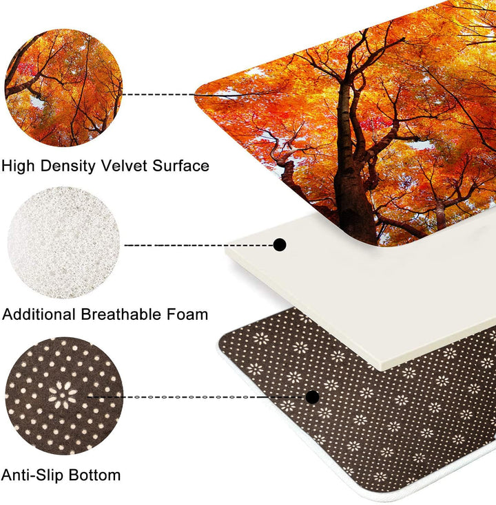 Britimes Herbst-Badematte für Badezimmer, Badezimmermatten, Teppiche, kein Rutschen, Herbstbaumblätt