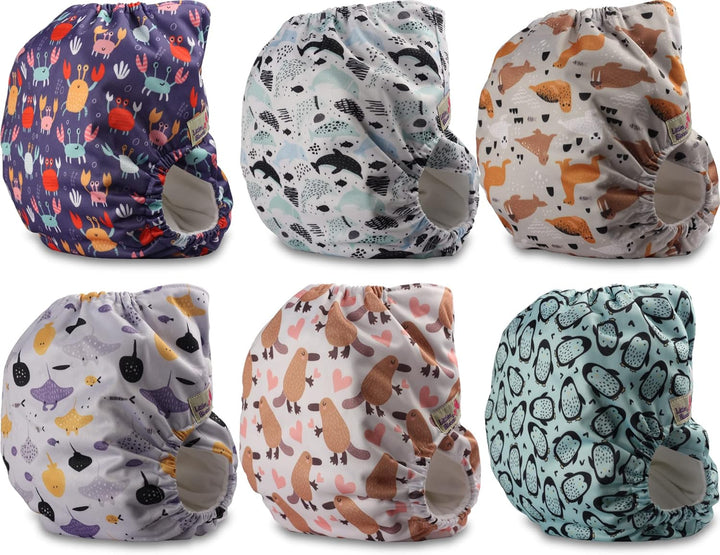 Littles and Bloomz FLP2-0601 Windel, wiederverwendbar, Standard-Popper, 6 Windeln 0601 6 Stück (1er