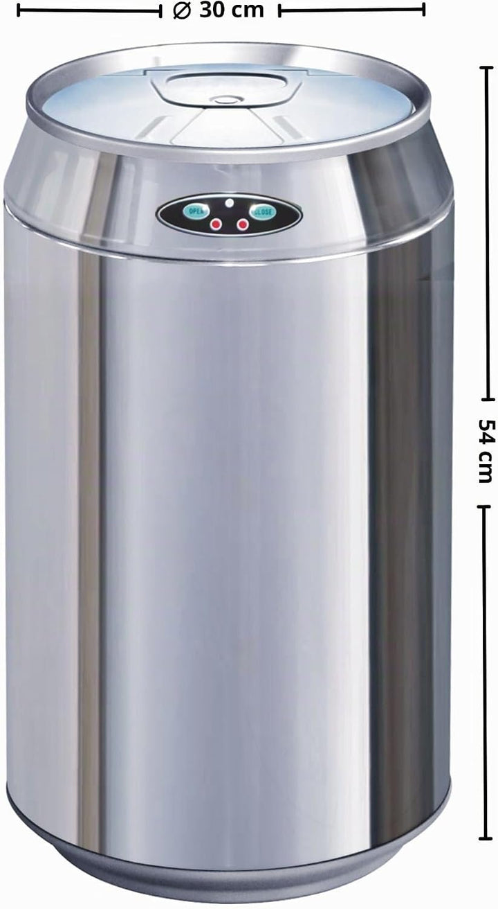 Automatischer 30L CAN-Küchenabfallkorb aus Edelstahl mit Eimer Chrome Inox, Chrome Inox