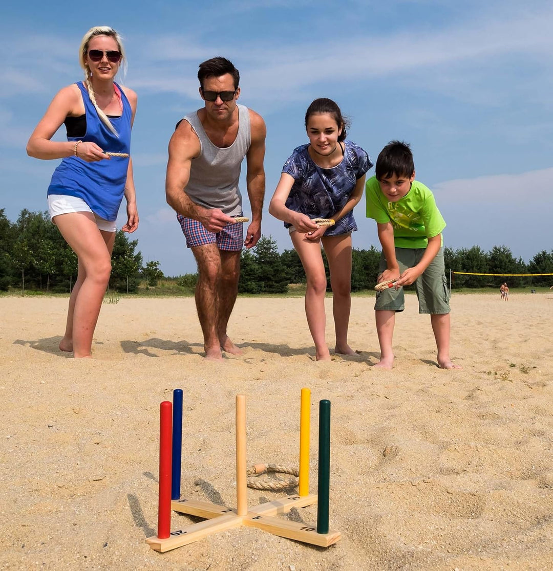 Schildkröt Ring Toss Ringwurfspiel, Set zum Zusammenschrauben aus zertifiziertem FSC Holz, 1 Wurfkre
