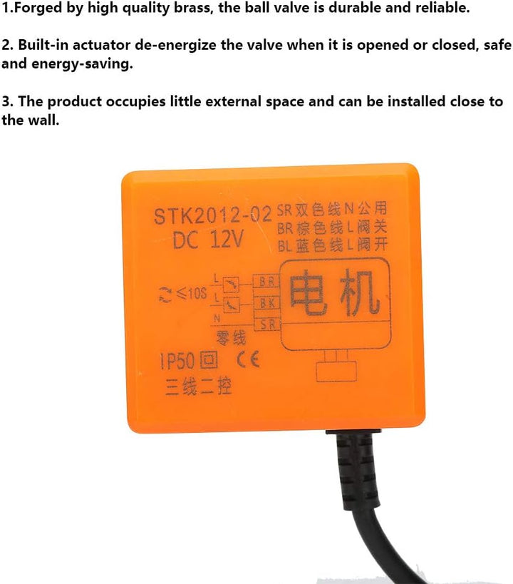 G1-1/4 "Motorisiertes Kugelventil, DN32 DC 12V 2-Wege 3-Draht Messing Motorisiertes Kugelventil Elek