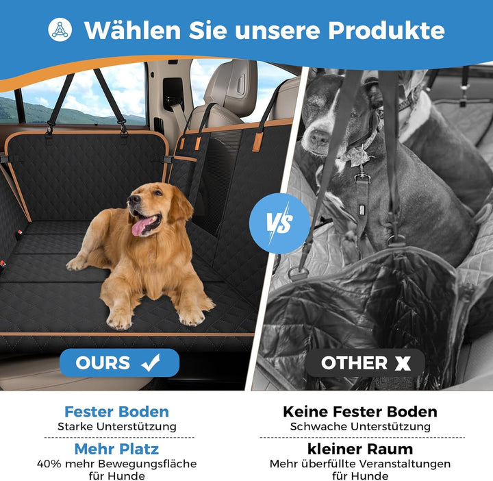 Hundedecke Auto Rücksitz, wasserdicht, Kratzfest Hunde-Autositz Rücksitz, mit 8 stabilen Hartholzpla
