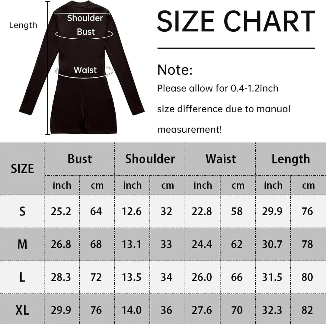 AIEOE Sport Jumpsuit Damen Kurz Eng Yoga Langarm One Piece mit Kragen Reissverschluss Bodysuit Plays
