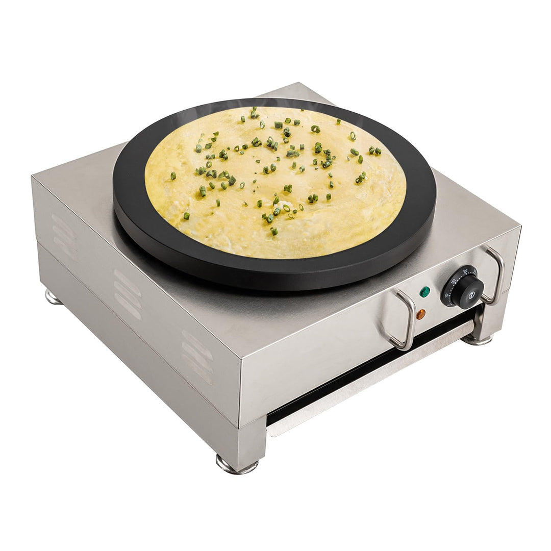 Crepes Maker Creperie Antihaftbeschichtung Ø 40cm 50–300°C Crepeseisen mit Hölzerne Spachtel + Herau