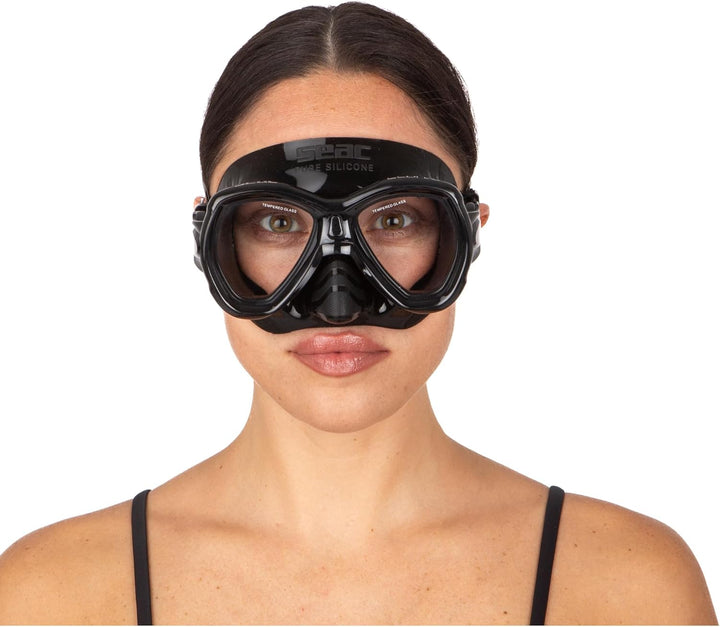SEAC Jungen Elba Tauchmaske regular Schwarz, regular Schwarz