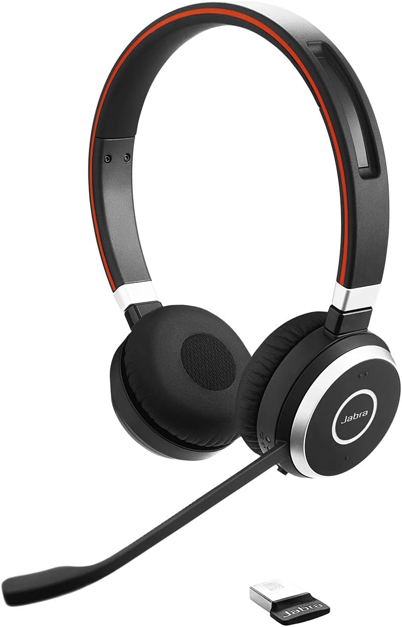 Jabra Evolve 65 Wireless Stereo On-Ear Headset – Microsoft Teams Certified Headphones With Long-Last