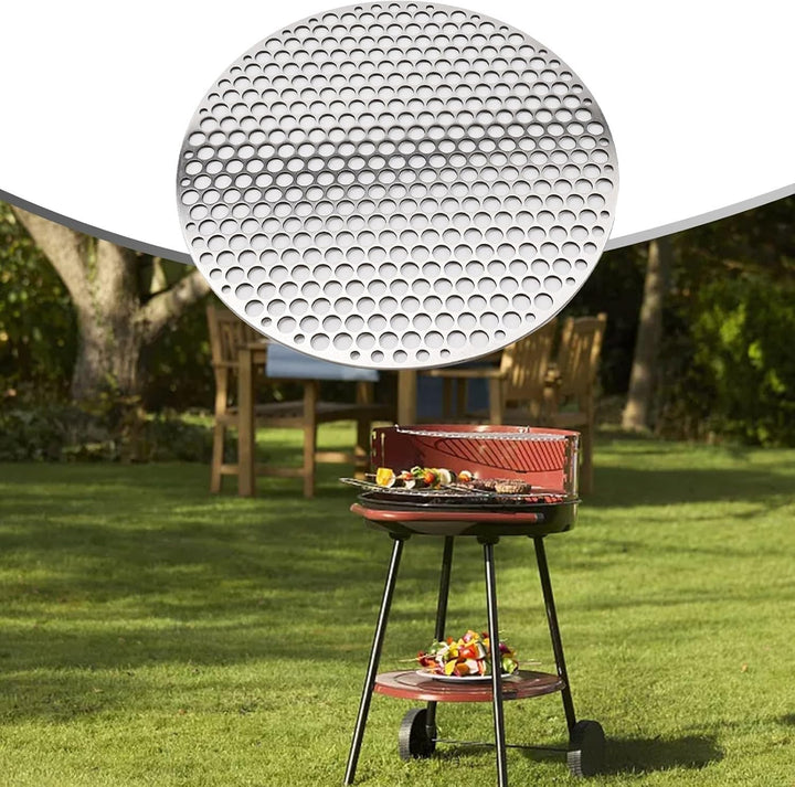 Runder Edelstahl-Grillrost, rundes Grillnetz, Drahtgeflecht, Gestell für Outdoor-Camping, Kochgeschi
