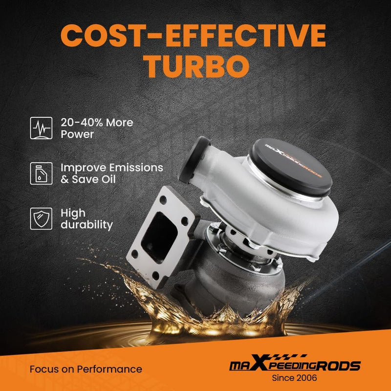 maXpeedingrods GT30 GT3037 GT3076 Turbo T3 Flansch 4 Bolzen 500 + PS 0,82 A/R Turbine Wasser + Öl Un