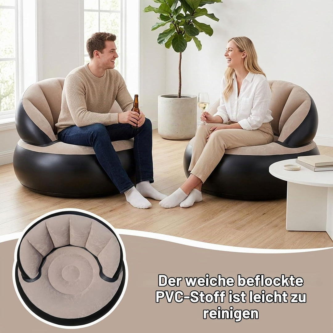 Aufblasbares Sofa in Muschelform, Aufblasbarer Stuhl Leicht zu Reinigen, Verhindert Luftlecks, Beflo