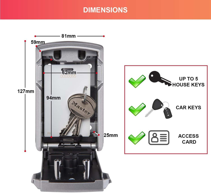 Master Lock Smart Connected Schlüsseltresor, Verschlüsselung nach Militärstandard, Aussen, Wandhalte