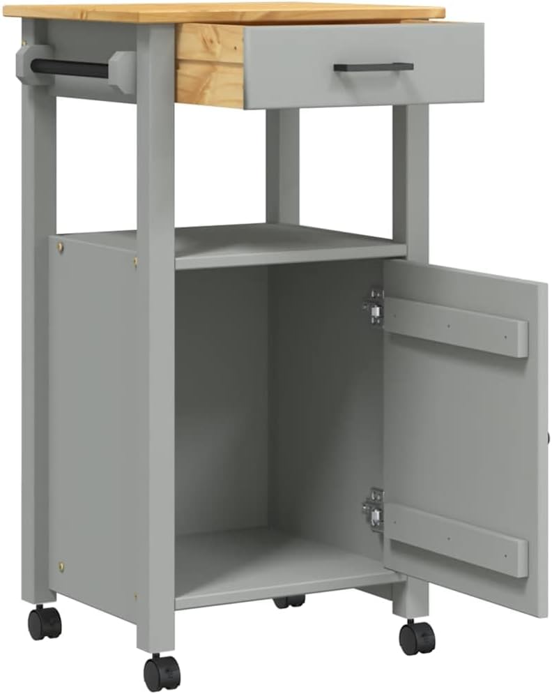 vidaXL Küchenwagen, Servierwagen mit viel Stauraum, Beistellwagen für Küche Wohnzimmer Badezimmer, T
