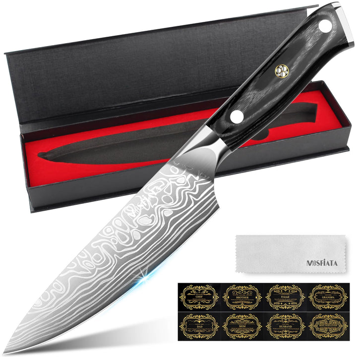 MOSFiATA Kochmesser 6 Zoll - Extrem scharfes Fleischmesser aus hochwertigem EN1.4116 Stahl, ideal fü
