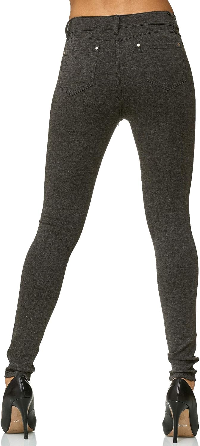 Elara Damen Stretch Hose Skinny Fit Jegging Chunkyrayan 34 Slim Dunkelgrau, 34 Slim Dunkelgrau