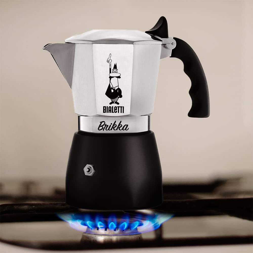 Bialetti Kaffeeautomat New Brikka, 2 Tassen (100 ml), cremiger Espresso wie in der Bar, nicht für In