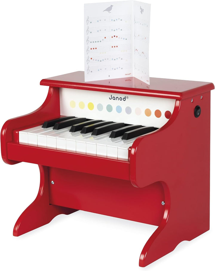 Janod - My First Confetti Elektronisches Holz-Klavier, Kinder-Musikinstrument, Spielzeugnachbildung