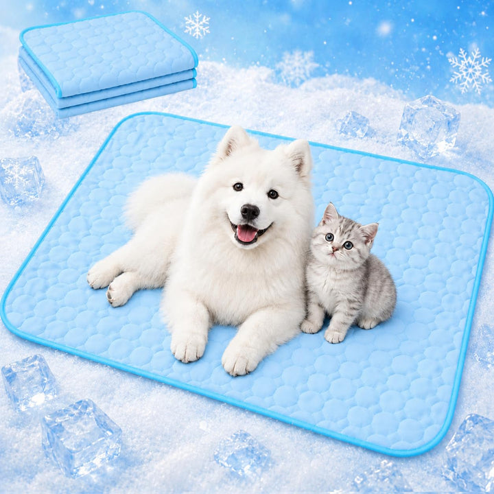 Kühlmatte für Hunde Selbstkühlende, Kühldecke Hunde Sommer, Hundekühlmatte Waschbar & Atmungsaktiv,