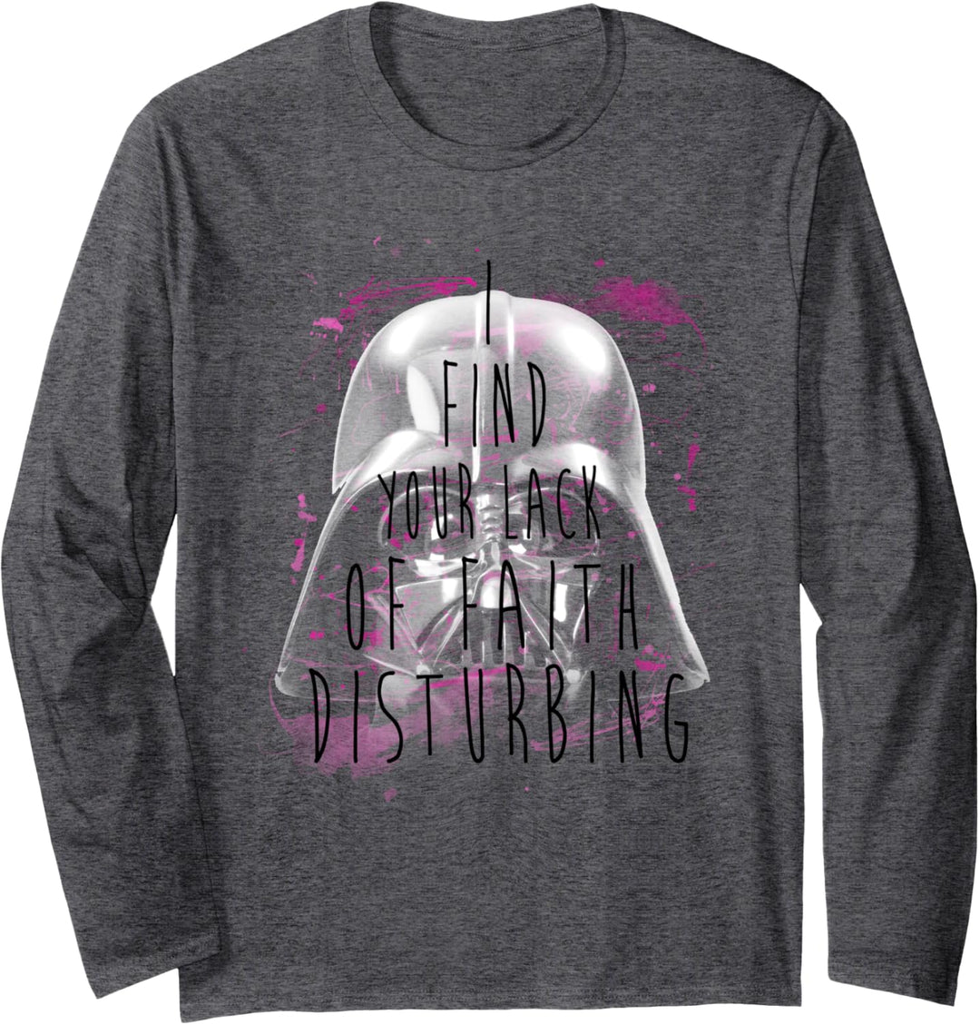 Star Wars Darth Vader Lack Of Faith Text Portrait Langarmshirt