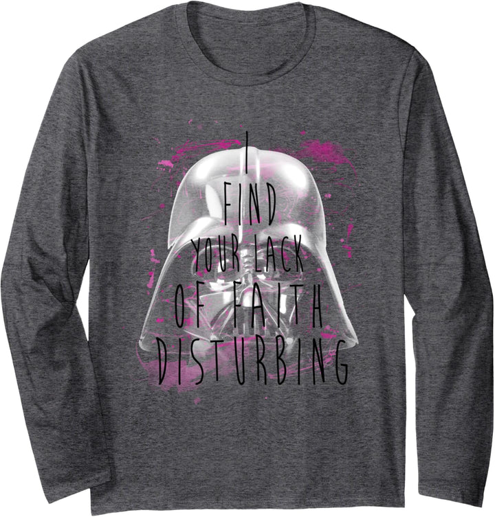 Star Wars Darth Vader Lack Of Faith Text Portrait Langarmshirt
