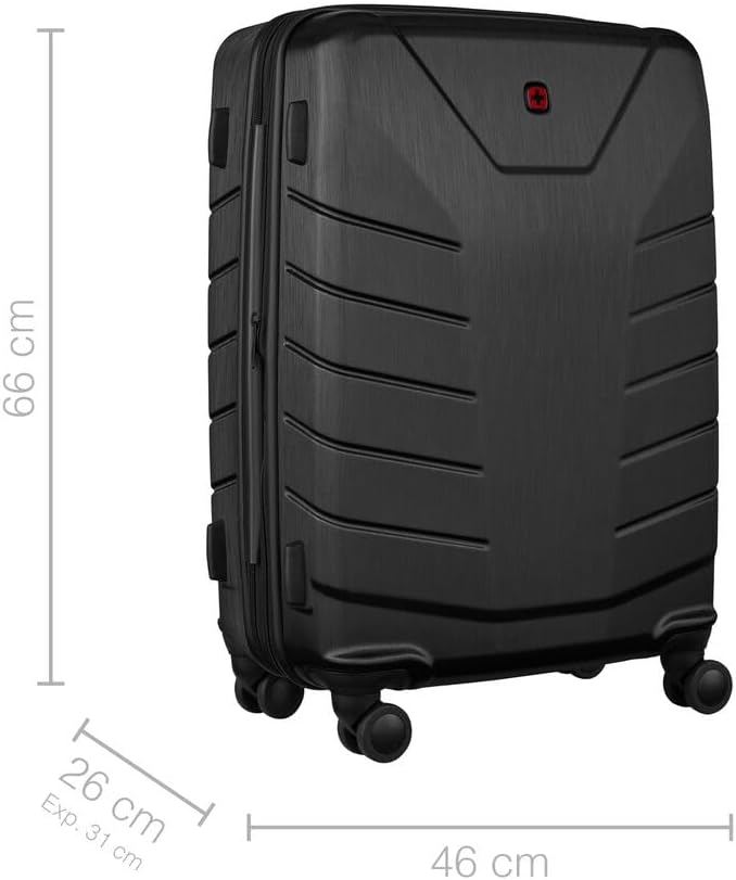 WENGER Pegasus M Hartschalenkoffer mit 4 Rollen, Trolley, M, 66 (79) l, Sicherheitsschloss, Damen He