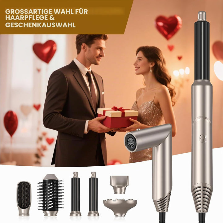 Hairstyler 6 in 1 Air Styler mit Diffusor 6 in 1 Haarstyler Heizbürste Haartrockner Föhn Rundbürsten