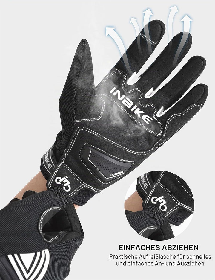 INBIKE Motorrad Handschuhe Motocross Sommer EUDE Foam Schutz Atmungsaktiv Touchscreen Motorradhandsc