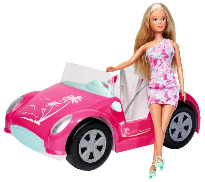 Steffi Love Beach Car, Spielpuppe im coolen Sommeroutfit mit Strandbuggy, 29cm, ab 3 Jahre