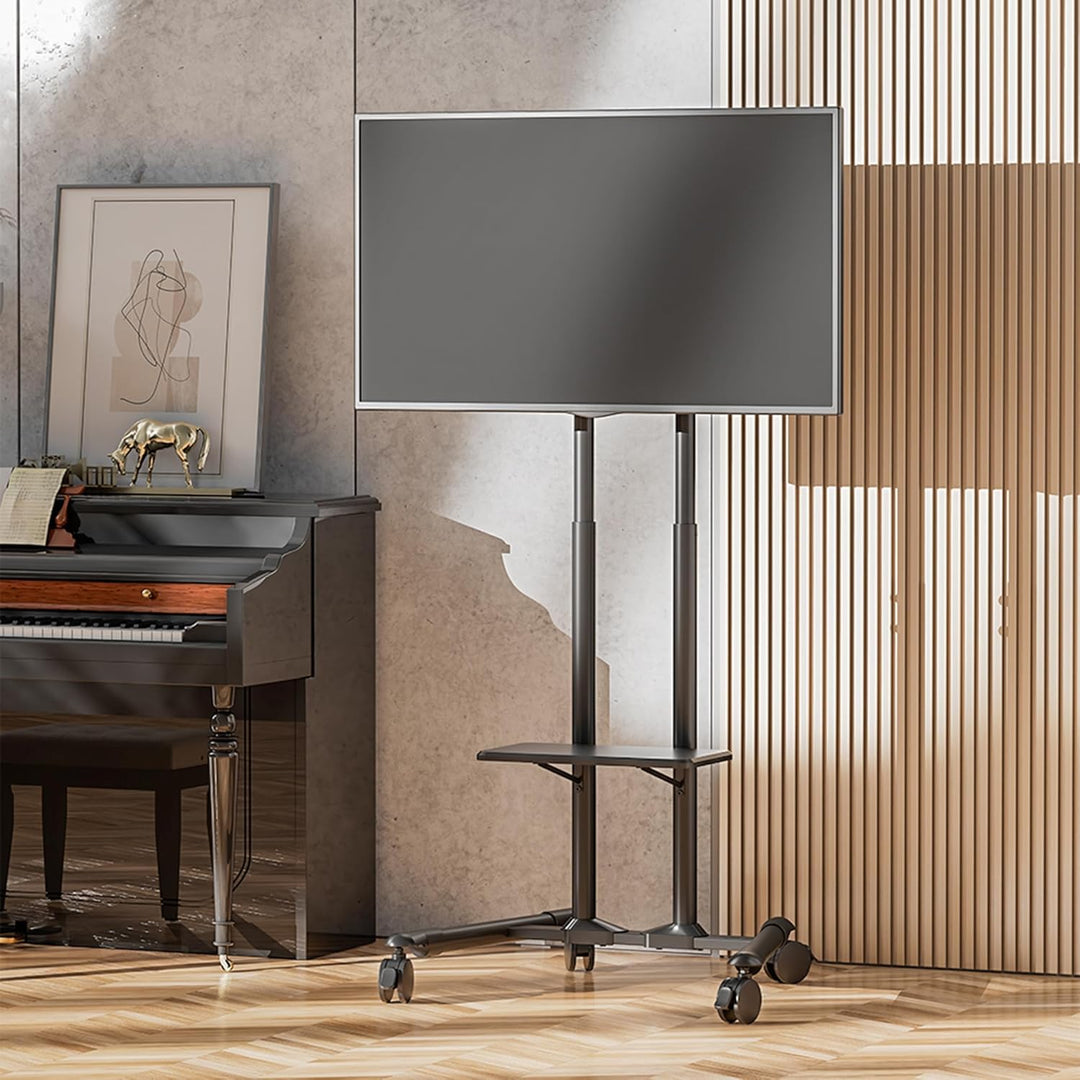 ETHU Mobiler TV Ständer auf Rollen für 32-70 Zoll Plasma/LCD/LED Fernseher, Höhenverstellbar, Tragba