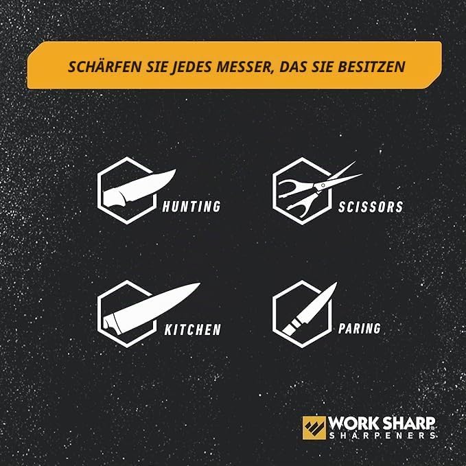 WORK SHARP® Benchstone Knife Sharpener - Profi Messer-Schleifstein mit Winkel-Hilfe 20° & 25° - Outd