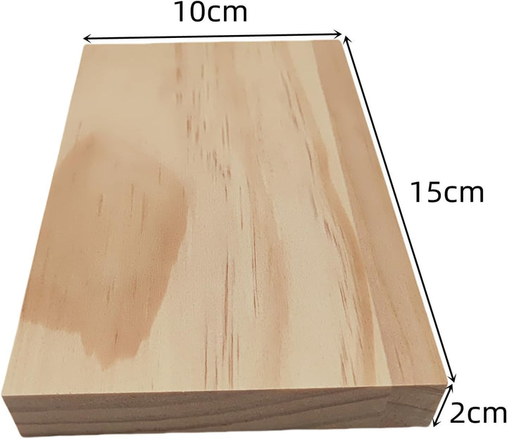 Unlackierte Holzblöcke zum Basteln, 15 x 10 x 2 cm, rechteckige Holzbretter, blanko, Schnitz-Holzblö