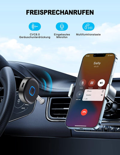 Mohard AUX Bluetooth Adapter Auto, Drahtloser KFZ Bluetooth 5.3 Empfänger für Heim-Stereo/Kabelgebun