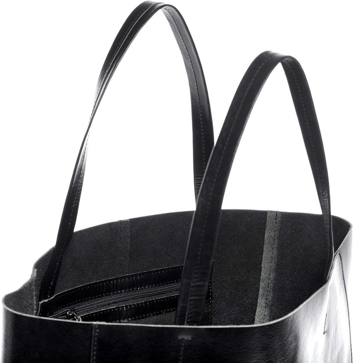 FEYNSINN BERLIN Handtasche mit langen Henkeln AURI aus Anilin-Leder I Henkeltasche XL gross für Dame