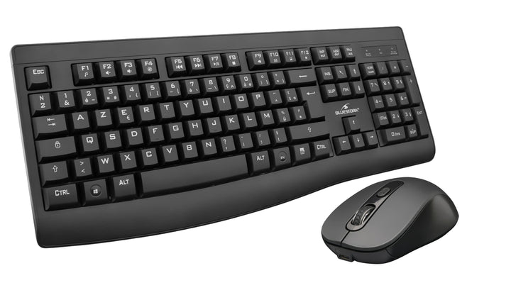 BlueStork - Kabellose Tastatur, wiederaufladbar, kabellose Tastatur mit 12 Tasten, Multimedia, ergon