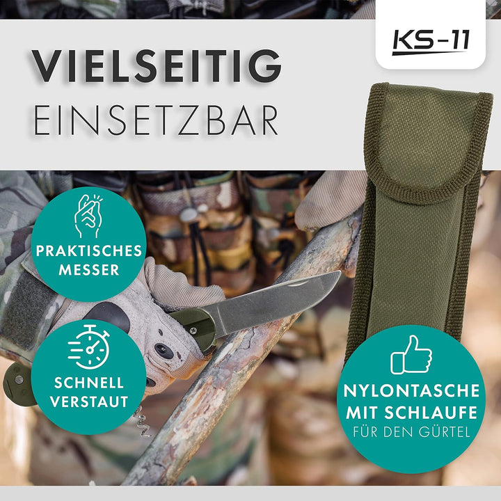 KS-11 2 Stück Outdoor Bundeswehr Besteck Edelstahl Campingbesteck Essbesteck Set 6 teilig Camping Be