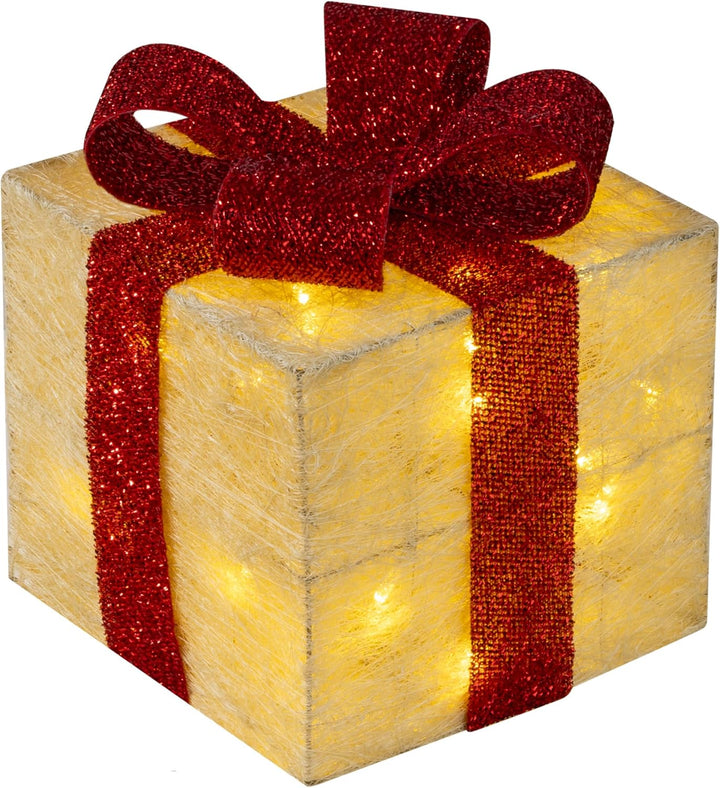 Bambelaa! 3er Led Deko Geschenke Leucht Boxen Timer Weihnachts Dekoration Weihnachtsdeko Beleuchtet