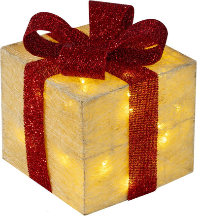 Bambelaa! 3er Led Deko Geschenke Leucht Boxen Timer Weihnachts Dekoration Weihnachtsdeko Beleuchtet