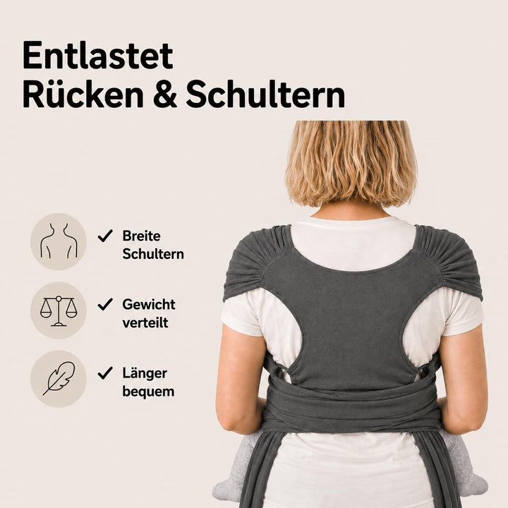 SKY & ZEN Baby Tragetuch Neugeborene ab Geburt – Elastisches Babytragetuch bis 15 kg – Vorgebunden o