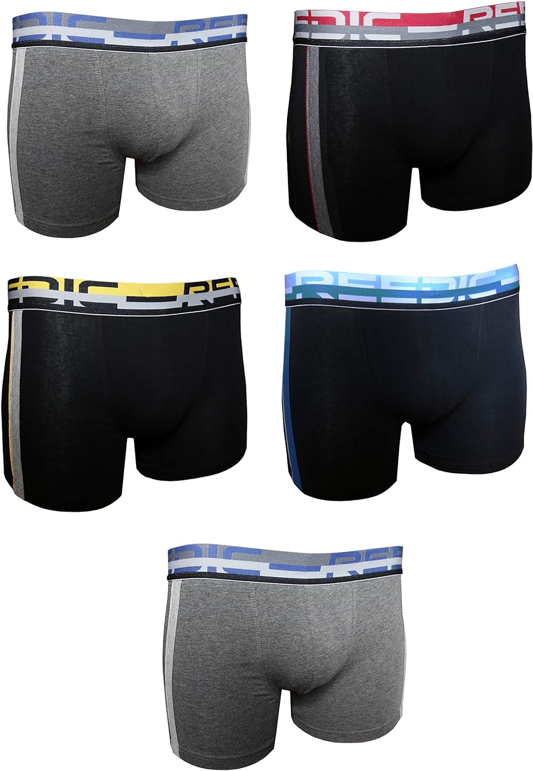 Reedic Herren Boxershorts, Baumwolle, 5er Pack, Grösse XX-Large (2XL), Farbe je 5X Surprise Color Mi