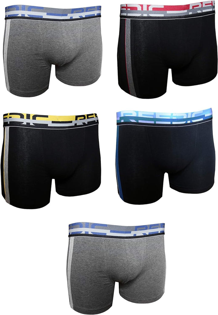 Reedic Herren Boxershorts, Baumwolle, 5er Pack, Grösse XX-Large (2XL), Farbe je 5X Surprise Color Mi