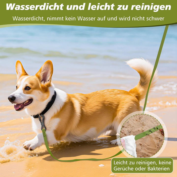 X XBEN Wasserdicht Schleppleine für Hunde, 30M Gummierte Schleppleine mit Abschliessbarer Karabine,