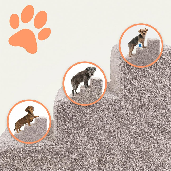 murando Hundetreppe für Kleine Hunde 3 Stufen - Haustiertreppe 30 cm Hoch für Bett, Sofa, Treppe für