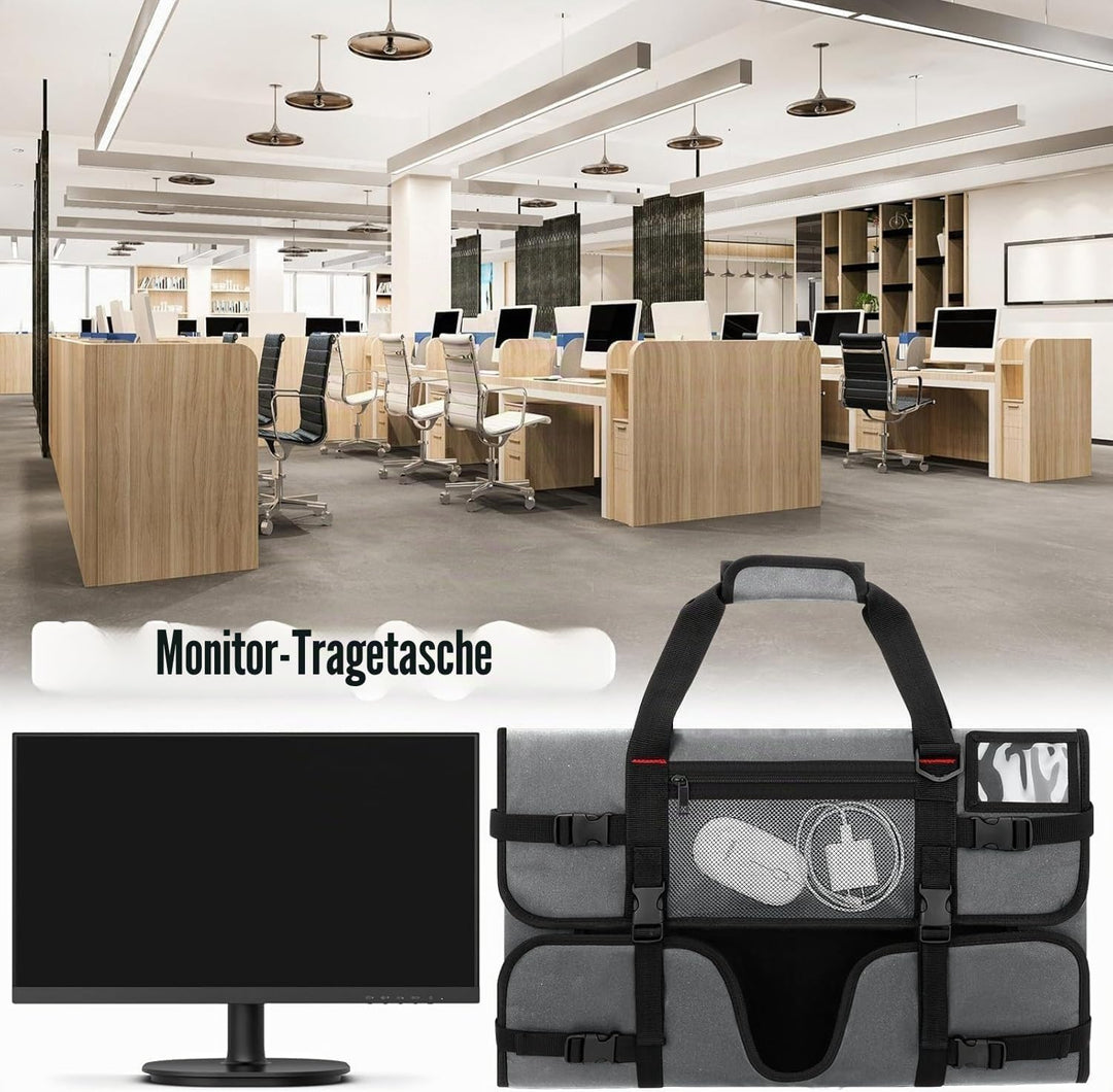 Monitor-Tragetasche Kompatibel mit 24-Zoll-Monitoren/LCD-Bildschirmen, Monitor-Tasche mit Schultergu